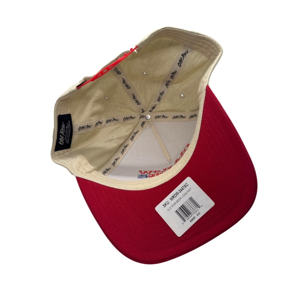 Old Row Fishing Team Snapback Hat Red & Beige Adjustable - Picture 3 of 6